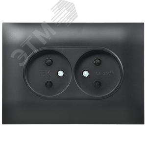 SKANDY Розетка 2-местная без заземления с защитными шторками 10А в сборе SK-R09Bl черный IEK - фото 2