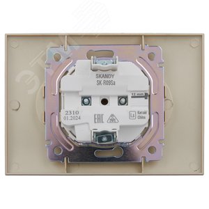 SKANDY Розетка 2-местная без заземления с защитными шторками 10А в сборе SK-R09Sa песочный IEK - фото 3