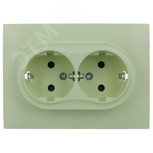 SKANDY Розетка 2-местная с заземлением с защитными шторками 16А в сборе SK-R07G мятный IEK - фото 2