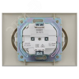 SKANDY Розетка 2-местная с заземлением с защитными шторками 16А в сборе SK-R07S серебряный IEK - фото 3