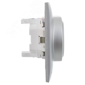 SKANDY Розетка 2-местная с заземлением с защитными шторками 16А в сборе SK-R07S серебряный IEK - фото 4