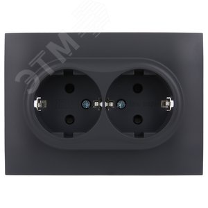 SKANDY Розетка 2-местная с заземлением с защитными шторками 16А в сборе SK-R07T титан IEK - фото 2