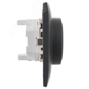 SKANDY Розетка 2-местная с заземлением с защитными шторками 16А в сборе SK-R07G графит IEK - фото 4