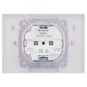 SKANDY Розетка 2-местная и крышкой 16А в сборе IP44 SK-R12W арктический белый IEK - фото 3