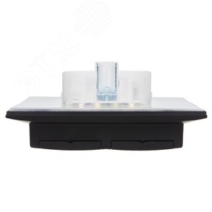 SKANDY Розетка 2-местная и крышкой 16А в сборе IP44 SK-R12Bl черный IEK - фото 5