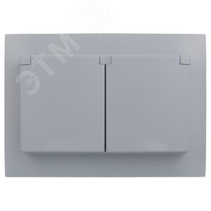 SKANDY Розетка 2-местная и крышкой 16А в сборе IP44 SK-R12Gr серый IEK - фото 2