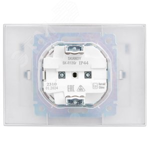 SKANDY Розетка 2-местная и крышкой 16А в сборе IP44 SK-R12Gr серый IEK - фото 3