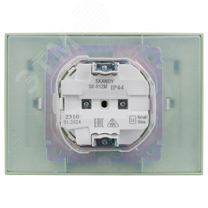 SKANDY Розетка 2-местная и крышкой 16А в сборе IP44 SK-R12G мятный IEK - фото 3