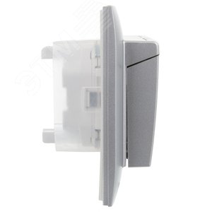 SKANDY Розетка 2-местная и крышкой 16А в сборе IP44 SK-R12S серебряный IEK - фото 4