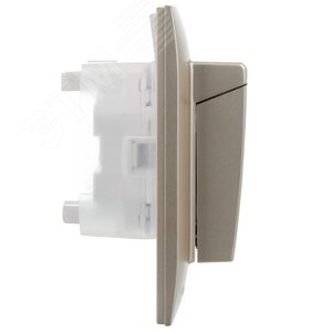 SKANDY Розетка 2-местная и крышкой 16А в сборе IP44 SK-R12Sh шампань IEK - фото 4