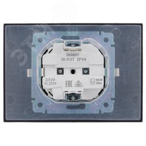 SKANDY Розетка 2-местная и крышкой 16А в сборе IP44 SK-R12T титан IEK - фото 3