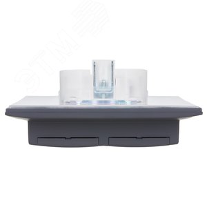 SKANDY Розетка 2-местная и крышкой 16А в сборе IP44 SK-R12T титан IEK - фото 5