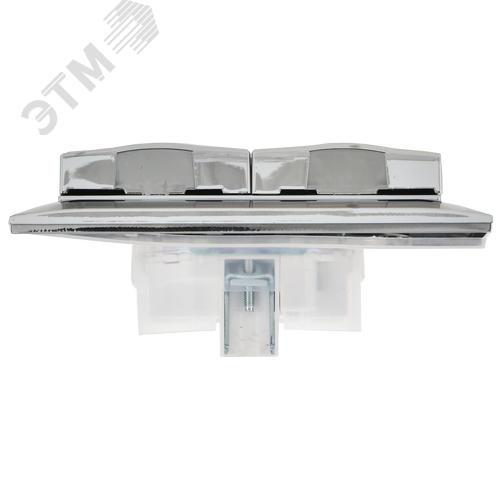 SKANDY Розетка 2-местная и крышкой 16А в сборе IP44 SK-R12N никель IEK - фото 4