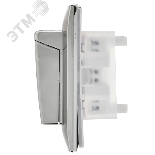 SKANDY Розетка 2-местная и крышкой 16А в сборе IP44 SK-R12N никель IEK - фото 5