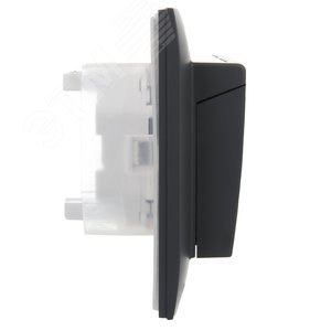 SKANDY Розетка 2-местная и крышкой 16А в сборе IP44 SK-R12G графит IEK - фото 4