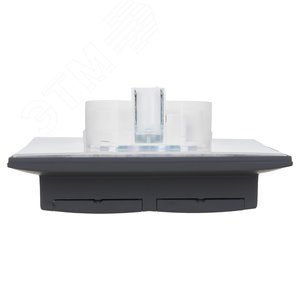 SKANDY Розетка 2-местная и крышкой 16А в сборе IP44 SK-R12G графит IEK - фото 5