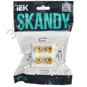 SKANDY Аудиорозетка 4-местная SK-A01W арктический белый IEK - фото 2
