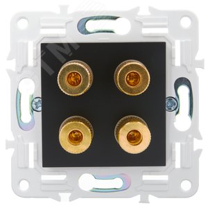 SKANDY Аудиорозетка 4-местная SK-A01Bl черный IEK - фото 2