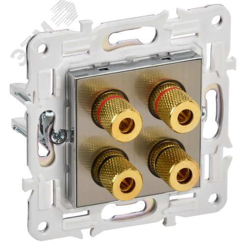 SKANDY Аудиорозетка 4-местная SK-A01N никель IEK - фото 1