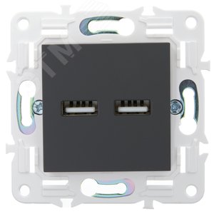 SKANDY Розетка USB A+A 3,1А SK-R15G графит IEK - фото 2