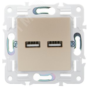 SKANDY Розетка USB A+A 3,1А SK-R15Sa песочный IEK - фото 2