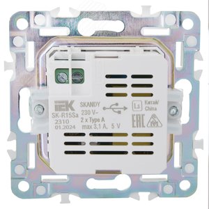 SKANDY Розетка USB A+A 3,1А SK-R15Sa песочный IEK - фото 3