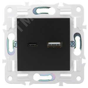 SKANDY Розетка USB A+C 18Вт SK-R13Bl черный IEK - фото 2