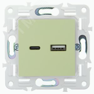 SKANDY Розетка USB A+C 18Вт SK-R13G мятный IEK - фото 2