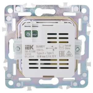 SKANDY Розетка USB A+C 18Вт SK-R13G мятный IEK - фото 3