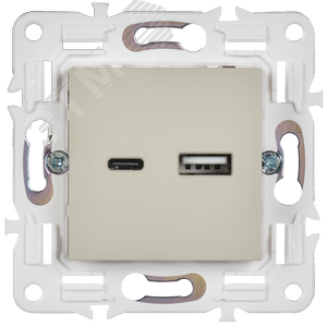 SKANDY Розетка USB A+C 18Вт SK-R13B бежевый IEK - фото 2