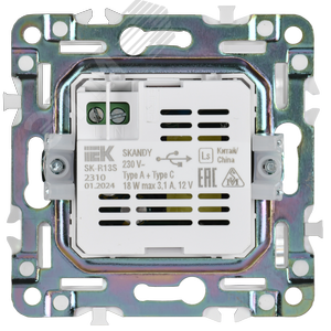 SKANDY Розетка USB A+C 18Вт SK-R13S серебряный IEK - фото 5