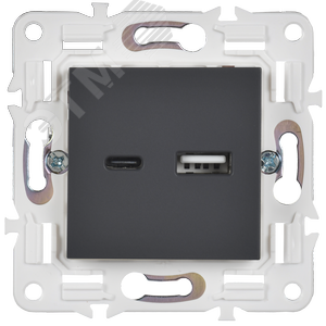 SKANDY Розетка USB A+C 18Вт SK-R13T титан IEK - фото 2