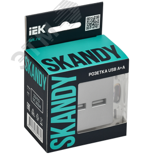 SKANDY Розетка USB A+C 18Вт SK-R13T титан IEK - фото 6