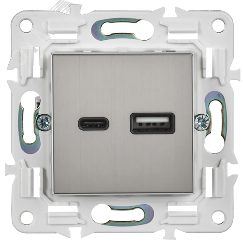 SKANDY Розетка USB A+C 18Вт SK-R13N никель IEK - фото 3