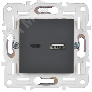 SKANDY Розетка USB A+C 18Вт SK-R13G графит IEK - фото 2