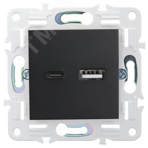 SKANDY Розетка USB A+C 3,1А SK-R14Bl черный IEK - фото 2
