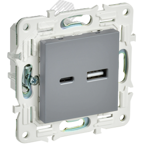 Изображение товара SKANDY Розетка USB A+C 3,1А SK-R14Gr серый IEK (шт)