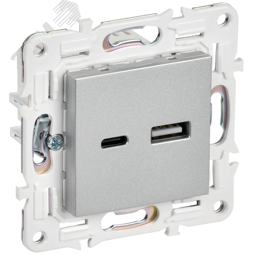 Изображение товара SKANDY Розетка USB A+C 3,1А SK-R14S серебряный IEK (шт)