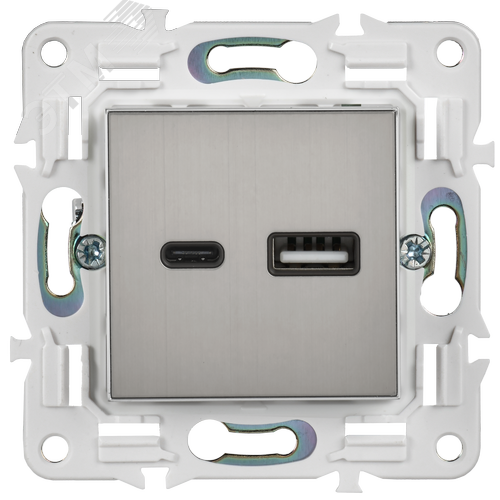 SKANDY Розетка USB A+C 3,1А SK-R14N никель IEK - фото 3