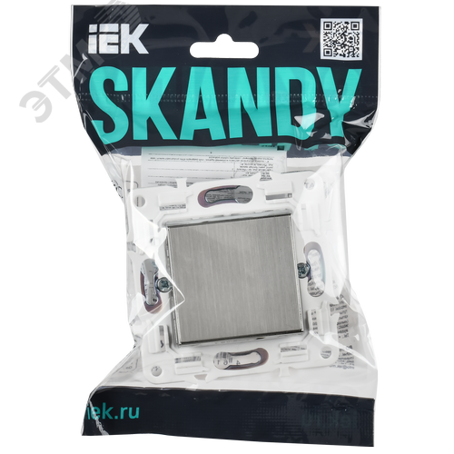 SKANDY Выключатель 1-клавишный 10А SK-V01N никель IEK - фото 6