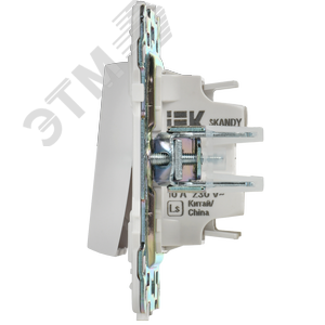 SKANDY Выключатель 1-клавишный с индикацией 10А SK-V07W арктический белый IEK - фото 4