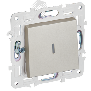 SKANDY Выключатель 1-клавишный с индикацией 10А SK-V07Sh шампань IEK - фото 1