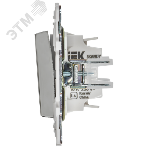 SKANDY Выключатель 1-клавишный с индикацией 10А SK-V07N никель IEK - фото 4
