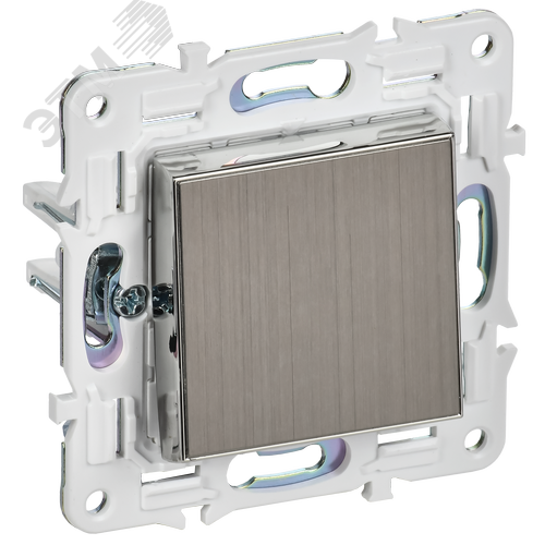 SKANDY Выключатель 1-клавишный проходной 10А SK-V02N никель IEK - фото 1