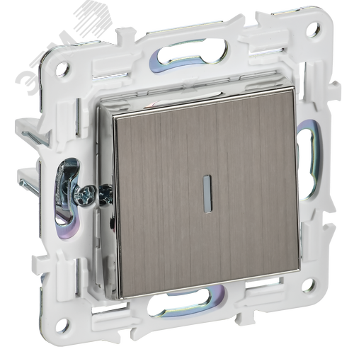 SKANDY Выключатель 1-клавишный проходной с индикацией 10А SK-V08N никель IEK - фото 1