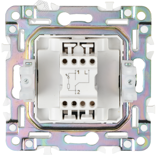 SKANDY Выключатель 1-клавишный проходной с индикацией 10А SK-V08N никель IEK - фото 3