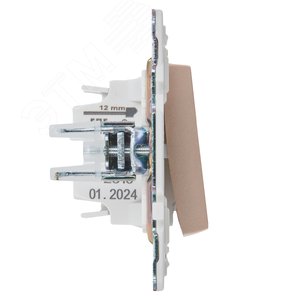 SKANDY Выключатель 1-клавишный проходной с индикацией 10А SK-V08Sa песочный IEK - фото 4