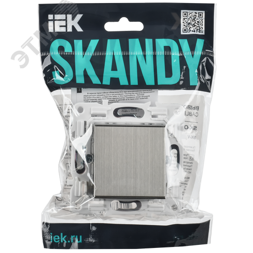 SKANDY Выключатель 1-клавишный перекрестный 10А SK-V03N никель IEK - фото 2