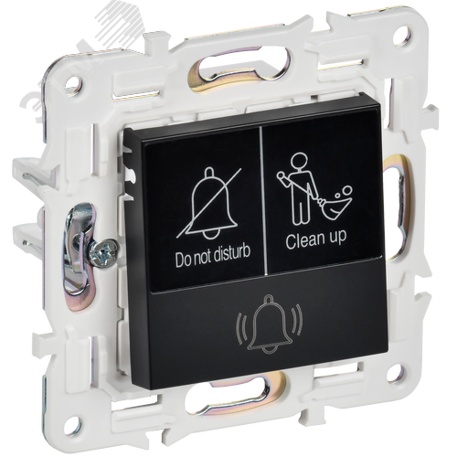 Изображение товара SKANDY Кнопка звонка с индикацией для отелей 10А SK-V17Bl черный IEK (шт)