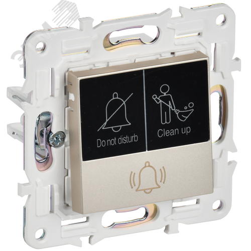 SKANDY Кнопка звонка с индикацией для отелей 10А SK-V17Sh шампань IEK - фото 1